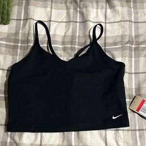 Nike Women's Black Strappy Sports Crop Top (Built in bra) Size Large